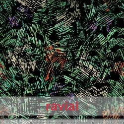Tejido techno-peach bi-elástico suave. Estampado abstracto.