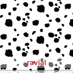 Tejido de punto con estampado de dálmata (animal print).