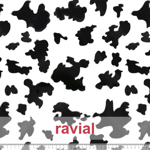 Tejido de punto con estampado de vaca (animal print).