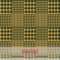 Tejido de paño. Estampado pata de gallo pequeña y grande haciendo cuadros.