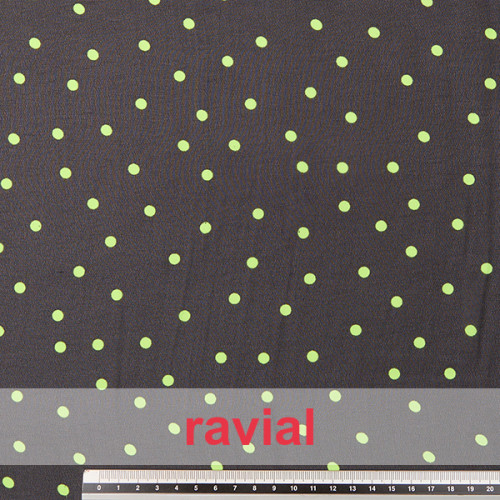 Tejido de gasa estampado con lunares de 0,50 cm.