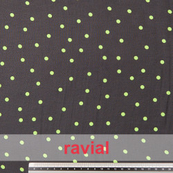 Tejido de gasa estampado con lunares de 0,50 cm.