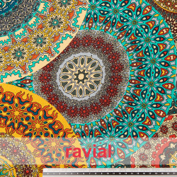 Viscosa. Tejido fino con mucha caída. Estampado de mandalas.