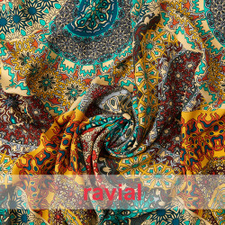 Viscosa. Tejido fino con mucha caída. Estampado de mandalas.