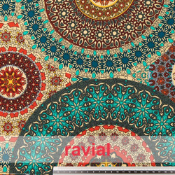 Viscosa. Tejido fino con mucha caída. Estampado de mandalas.
