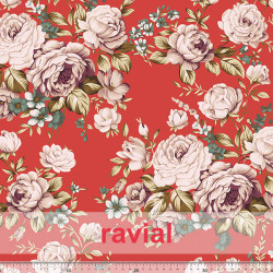 Tela de crespón con mucha caída. Estampado de flores.
