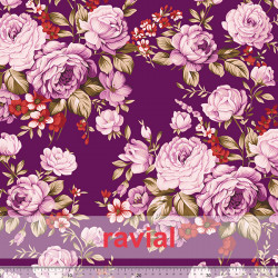 Tela de crespón con mucha caída. Estampado de flores.