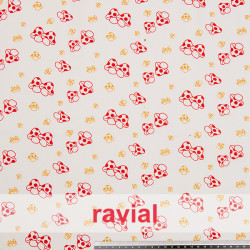 Tejido de algodón con estampado de setas.