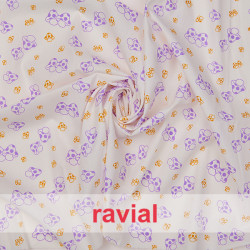 Tejido de algodón con estampado de setas.