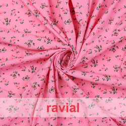 Tejido de algodón con estampado de flores.