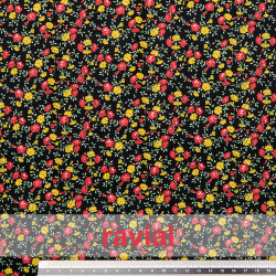 Tejido de algodón con estampado de florecitas.