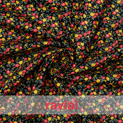 Tejido de algodón con estampado de florecitas.