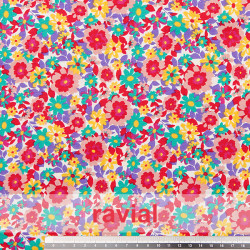 Tejido de algodón con estampado de florecitas.