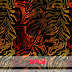Tejido de punto con estampado animal print.