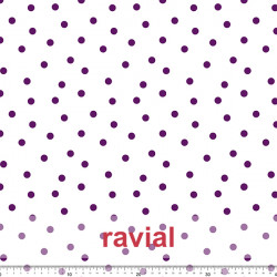 Tejido de apariencia de lino. Estampado de lunar de 1 cm.