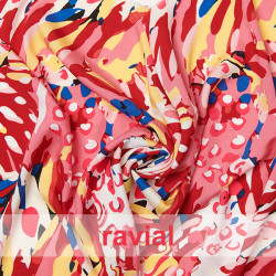 Viscosa. Tejido fino con mucha caída. Estampado abstracto.