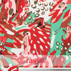 Viscosa. Tejido fino con mucha caída. Estampado abstracto.