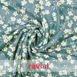 Tejido tejano con estampado de flores.