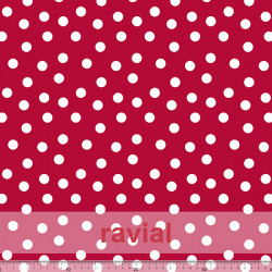 Tejido elástico especial para bañadores. Estampado de lunares de 1,50 cms.