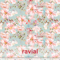BOHO. Tejido de gasa arrugada (yoryu), con un poco de brillo. Estampado de flores.