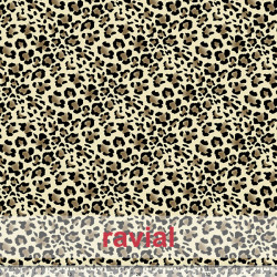 BOHO. Tejido de gasa arrugada (yoryu), con un poco de brillo. Estampado de leopardo de 2,30 cms. Animal Print.