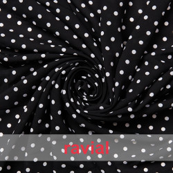 PALOMAR. Tejido finito estampado con lunares de 0,60 cm.