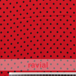 PALOMAR. Tejido finito estampado con lunares de 0,60 cm.