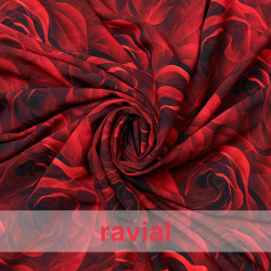 TRAMAYA. Tejido finito estampado con rosas.