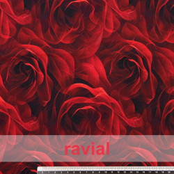 TRAMAYA. Tejido finito estampado con rosas.
