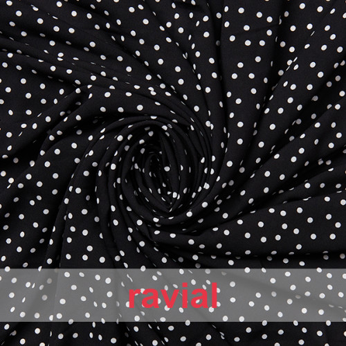 CAPILEIRA. Tejido finito estampado con lunares de 4,00 mm.
