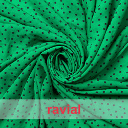 CAPILEIRA. Tejido finito estampado con lunares de 4,00 mm.