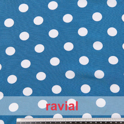 GUADALETE. Tejido suave con elastano. Estampado de lunares de 2,00 cm.