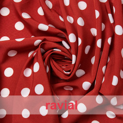 GUADALETE. Tejido suave con elastano. Estampado de lunares de 2,00 cm.