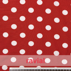 GUADALETE. Tejido suave con elastano. Estampado de lunares de 2,00 cm.