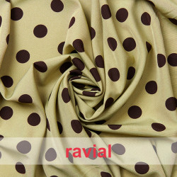 GUADALETE. Tejido suave con elastano. Estampado de lunares de 2,00 cm.