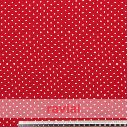ALCANTARA. Tejido suave con elastano. Estampado de lunares de 4 mm.