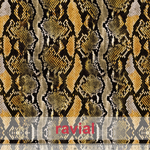 Tejido de punto con estampado de piel de serpiente (animal print).