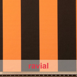 Tejido de punto con estampado rayas 4.50 cm flúor.