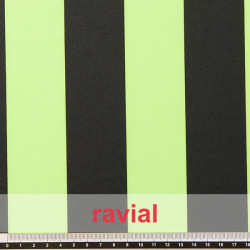 Tejido de punto con estampado rayas 4.50 cm flúor.