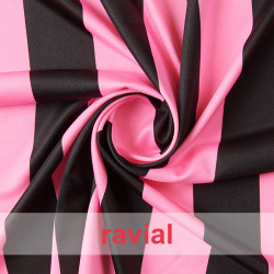 Tejido de punto con estampado rayas 4.50 cm flúor.