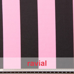 Tejido de punto con estampado rayas 4.50 cm flúor.