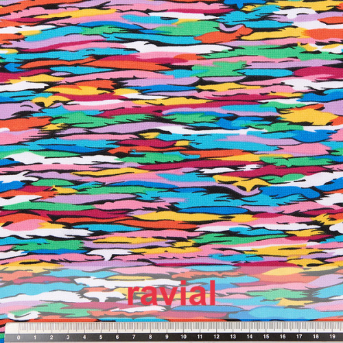 Tejido de poliéster con estampado abstracto.