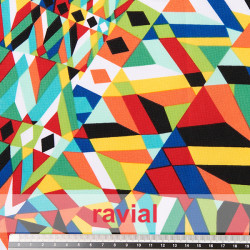 Tejido de poliéster con estampado abstracto.