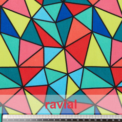 Tejido de poliéster con estampado abstracto.