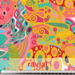 Tejido de poliéster con estampado abstracto.