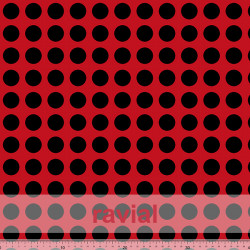 Tejido de poliéster estampado de lunares de 2,60 cms.