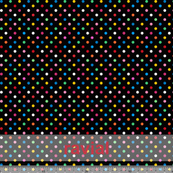 Tejido de poliéster estampado de lunares de 0,60 cms.