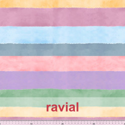 Tejido de poliéster estampado de rayas de aprox. 5,50 cms.