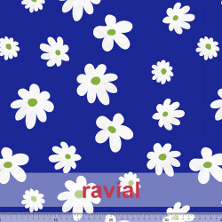 Tejido de poliéster estampado de flores.