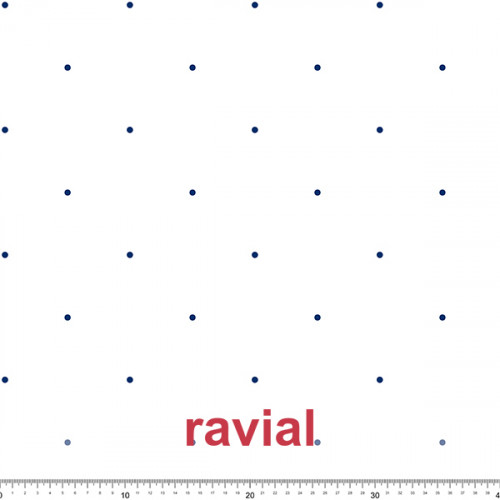 Tejido de poliéster estampado de lunares de 0,50 cms.